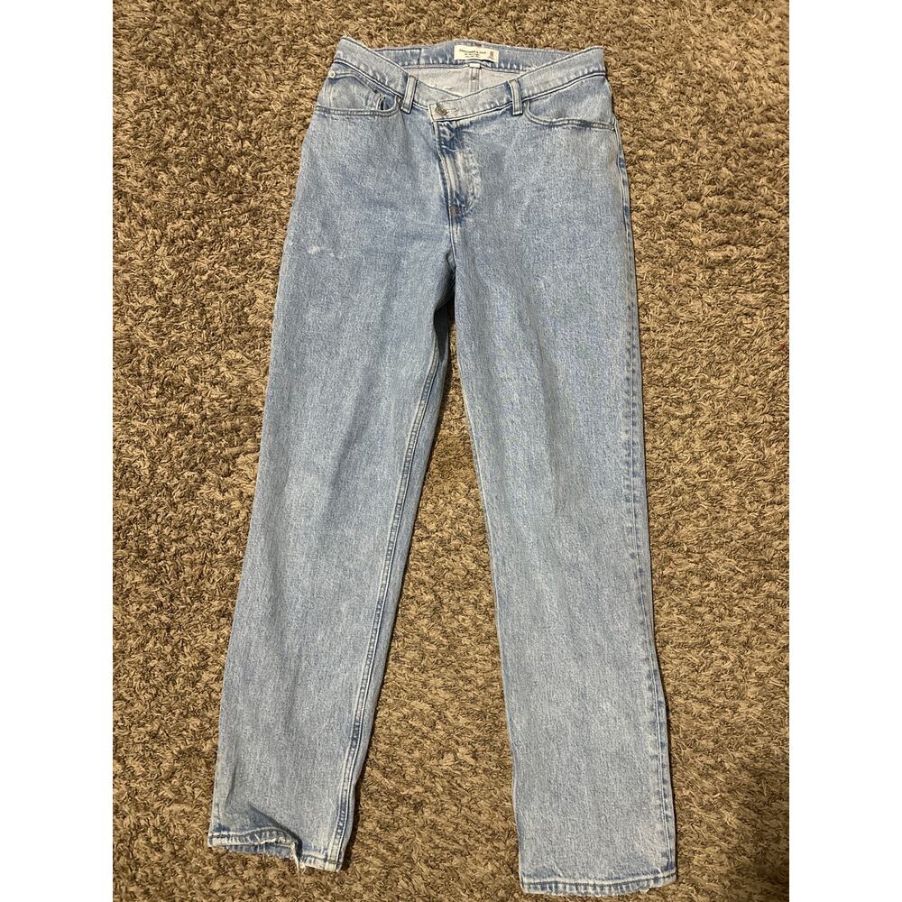 Abercrombie & Fitch The 90’s Straight Ultra High Rise 10 Cross Waist